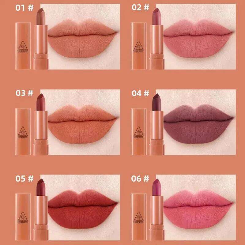 6pcs Matte Lipstick Set Waterproof Long Lasting Non Transfer Easy Apply Vibrant Colors Makeup Gift for Women W260311
