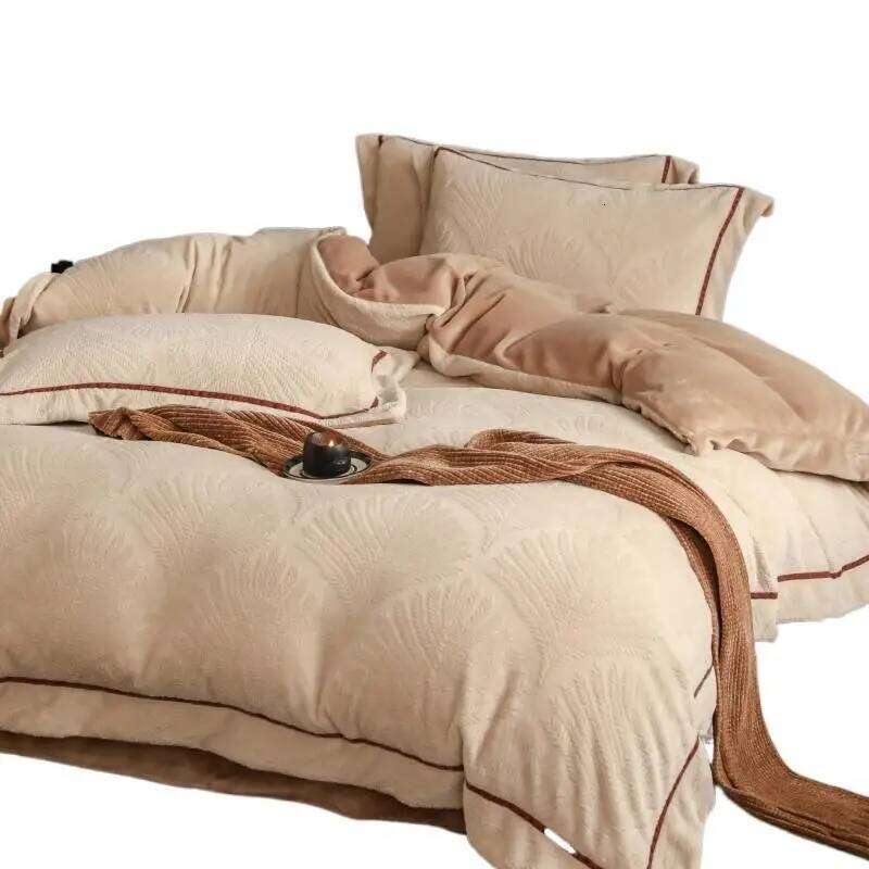 Thickened embossed craft four-piece set of large jacquard milkfleece webbing series H260312