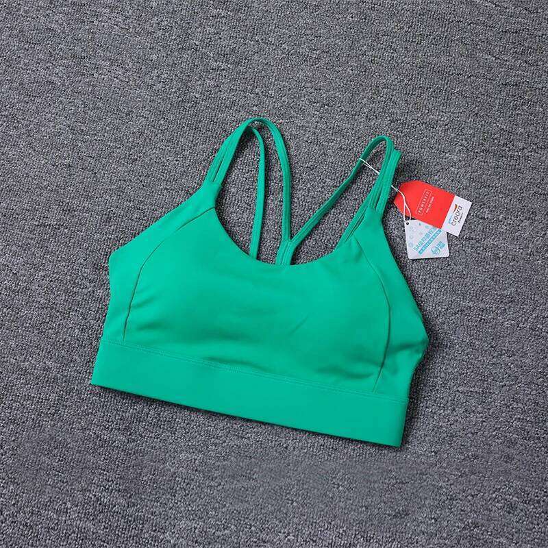 New Women's Sports Bra Padded Without Bones Cross Fitness Busty Underwear High Support Running Gym Vest Yoga Bras 26Y0312
