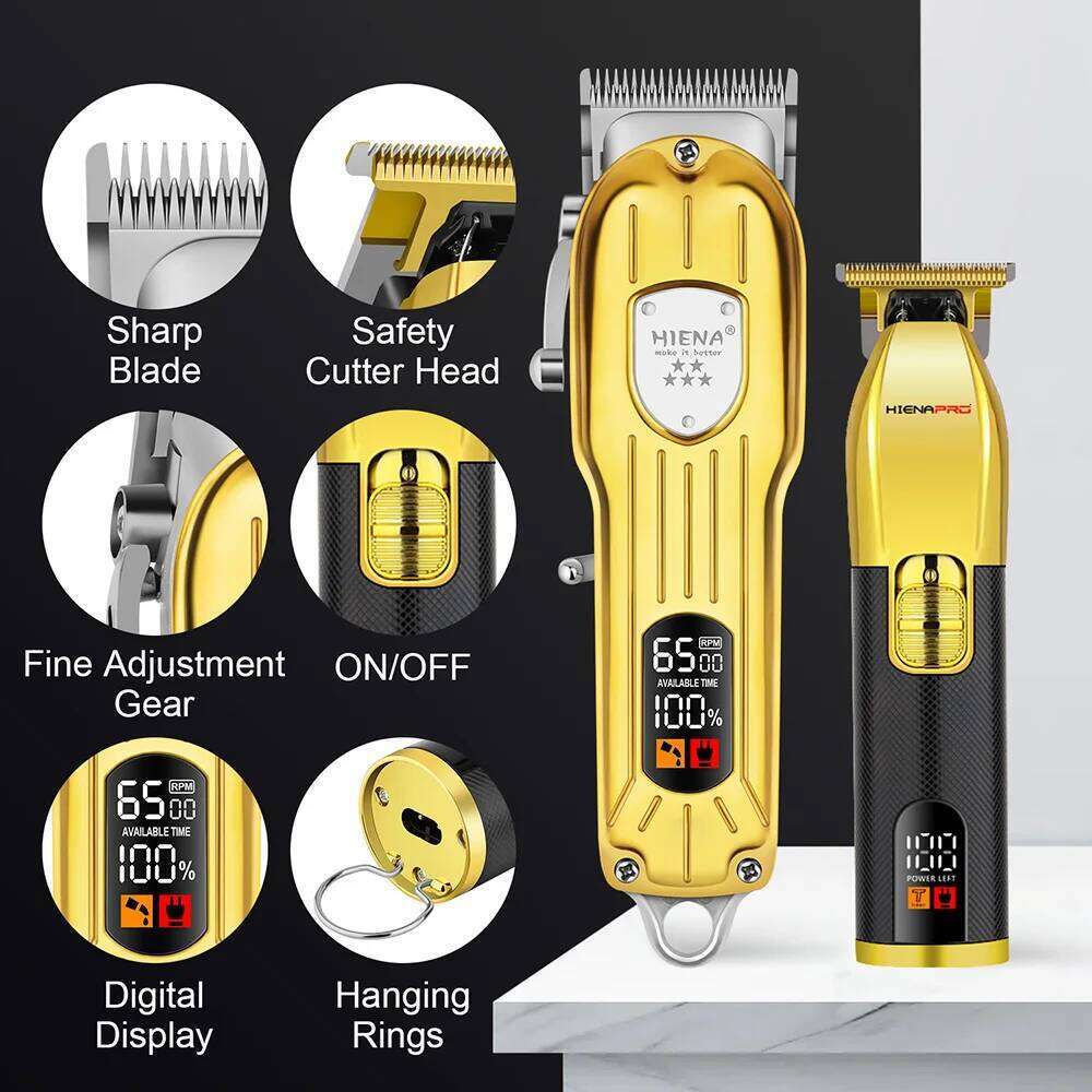 hair cutter Hair Clipper Set for Men Professional Salon-Grade Electric Clippers Digital Display USB Rechargeable New Year Gift C260312