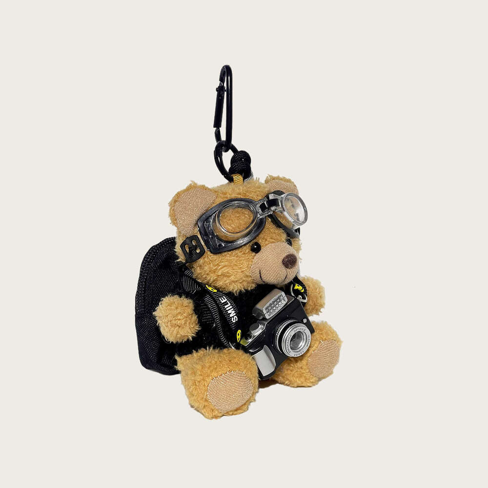 Original camera bag pendant plush toy bear couple keychain creative gift