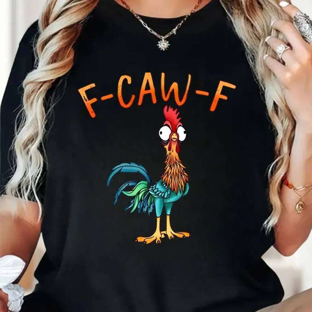 Funny F-Caw-F Rooster Sassy Lover Moonlit Raven Black Bird Chicken Meme Shirt Z260312
