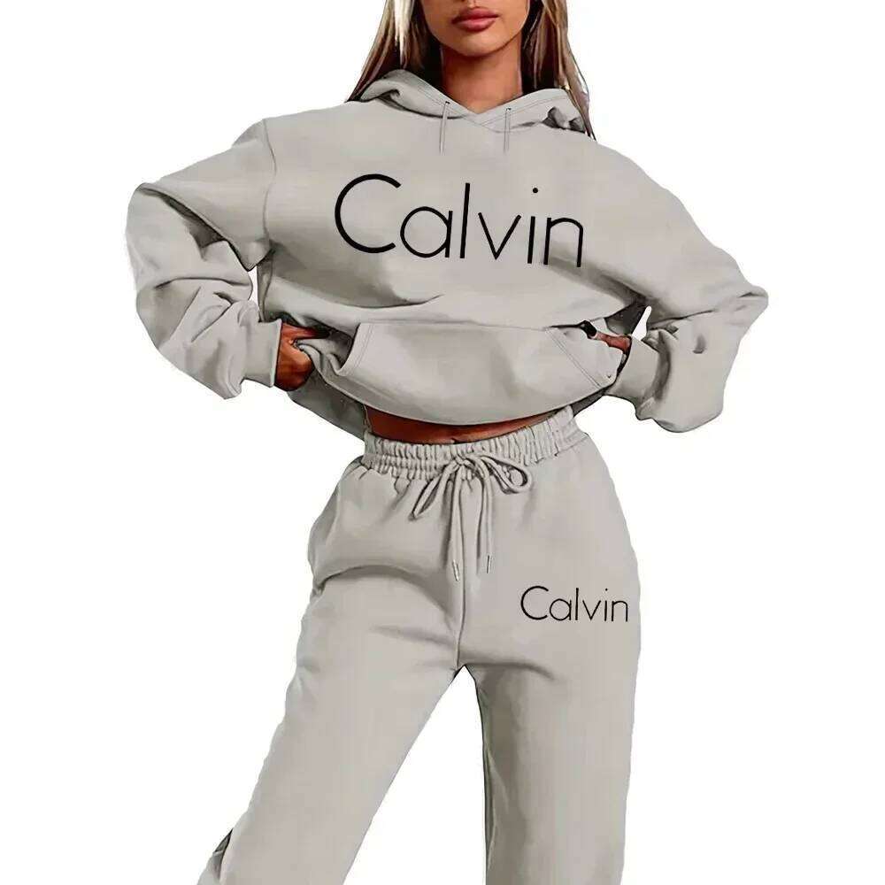 Letter Printed Women's Tracksuit Quality Two Piece Set for Women Fashion Jogging Sweatshirt Suit Drawstring Sports Daily Hooded C260312