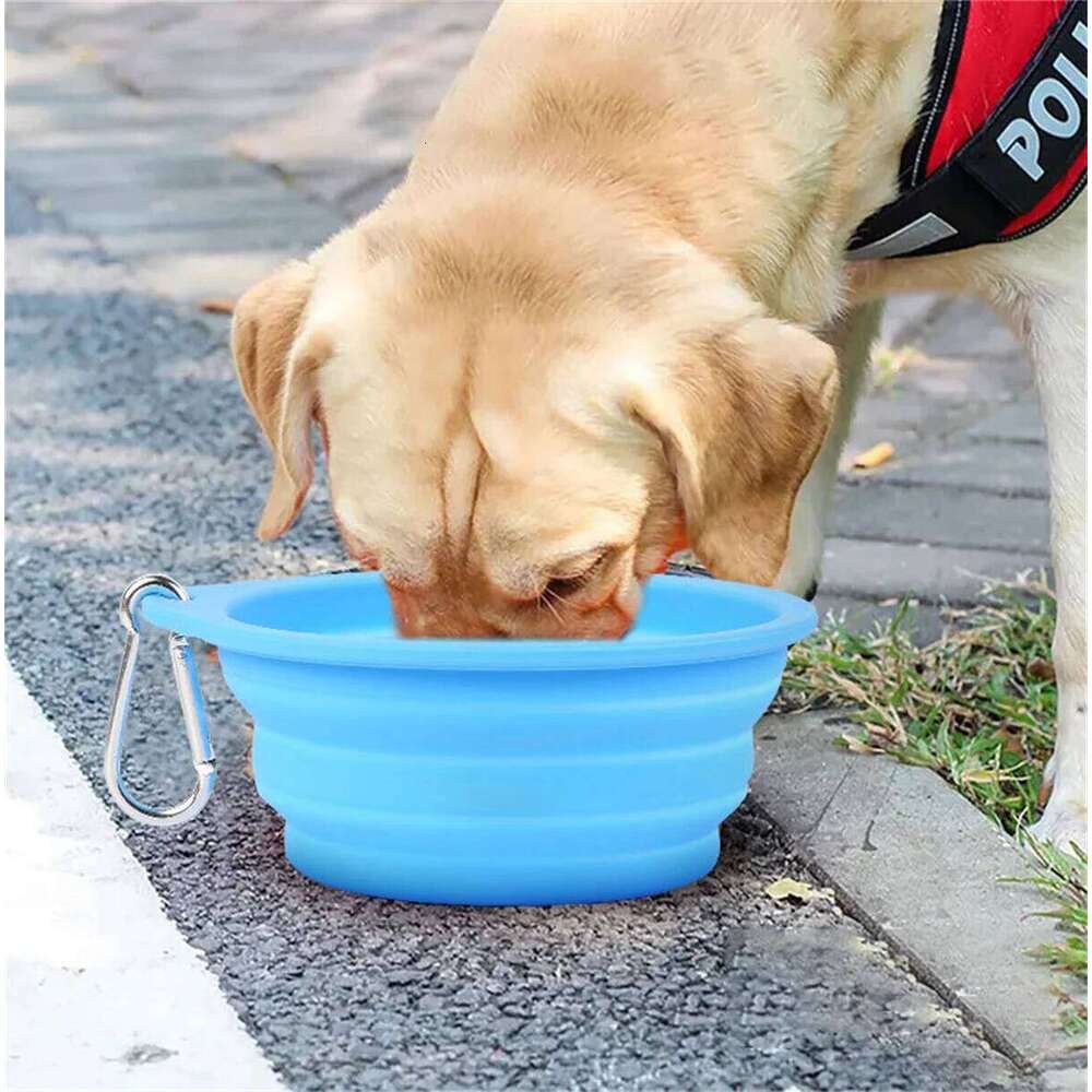 350/600ml Large Collapsible Dog Pet Folding Silicone Outdoor Travel Portable Puppy Food Container Feeder Dish Bowl 26Y0312