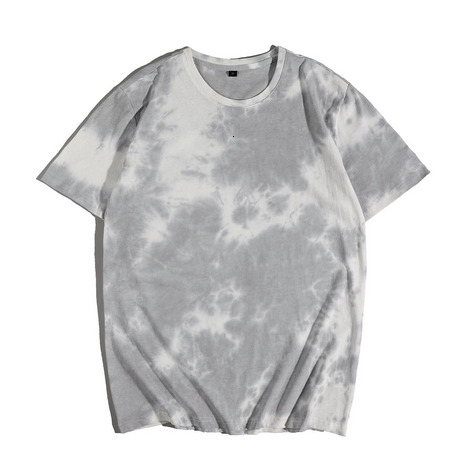 China-Chic New Chinese Traditional Pattern Elk Tie Dyed Short Sleeve T-shirt Rainbow Gradual Change Vintage Beast Print Men's Summer Versatile To