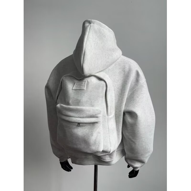 Spring Designer Hoodie New Trendy Brand Hooded Sweatshirt With Backpack Design On The Back Men's Black Zip-up Jacket Stylish For Men