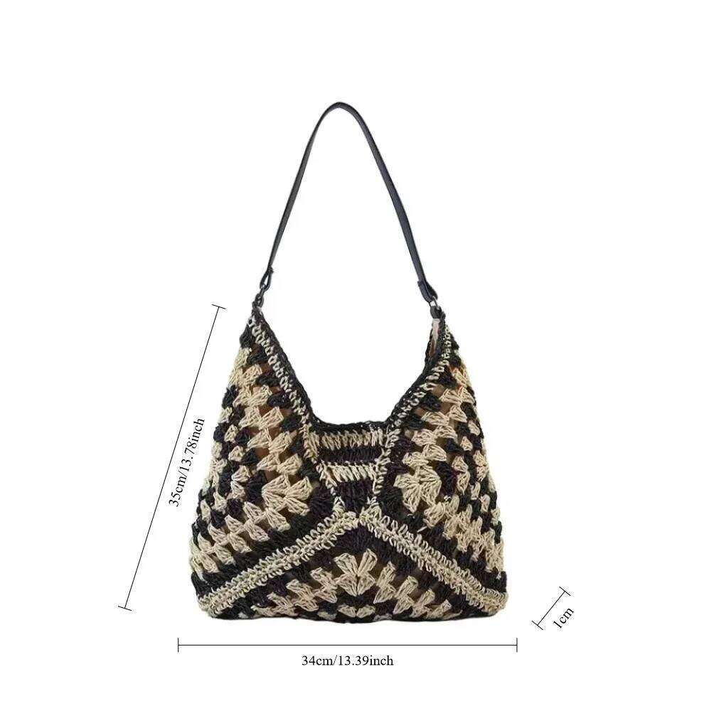 Popular Women S Woven Straw Shoulder Bag Medium Size Handbag With Handle For Vacation Tote Large Capacity Beach Bags XIU LAI SI