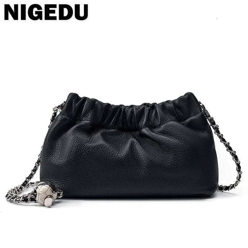 Genuine Leather Women Shoulder Luxury Brand Small Chain Flap Bags For Ladies Handbag Natural Cowskin Female Crossbody Bags