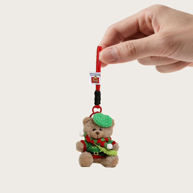 DIY bear keychain Christmas couple gift plush toy backpack pendant