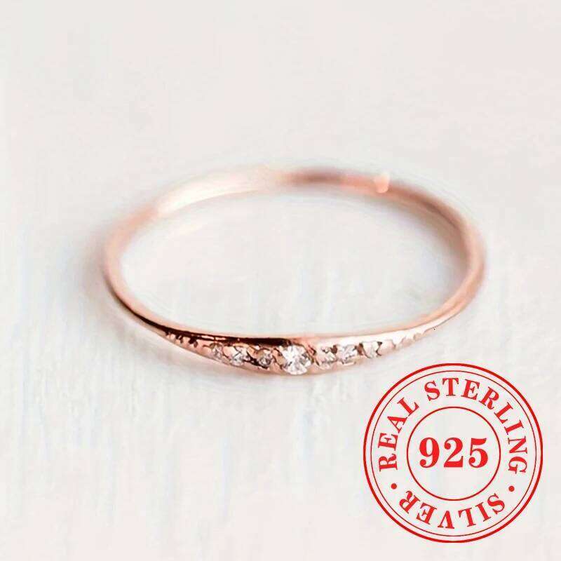 Huitan 925 Sterling Silver Thin Silver/Gold/Rose Gold Color Womens Trendy Fresh Daily Rings Simple Charms Wedding Jewelry H260312