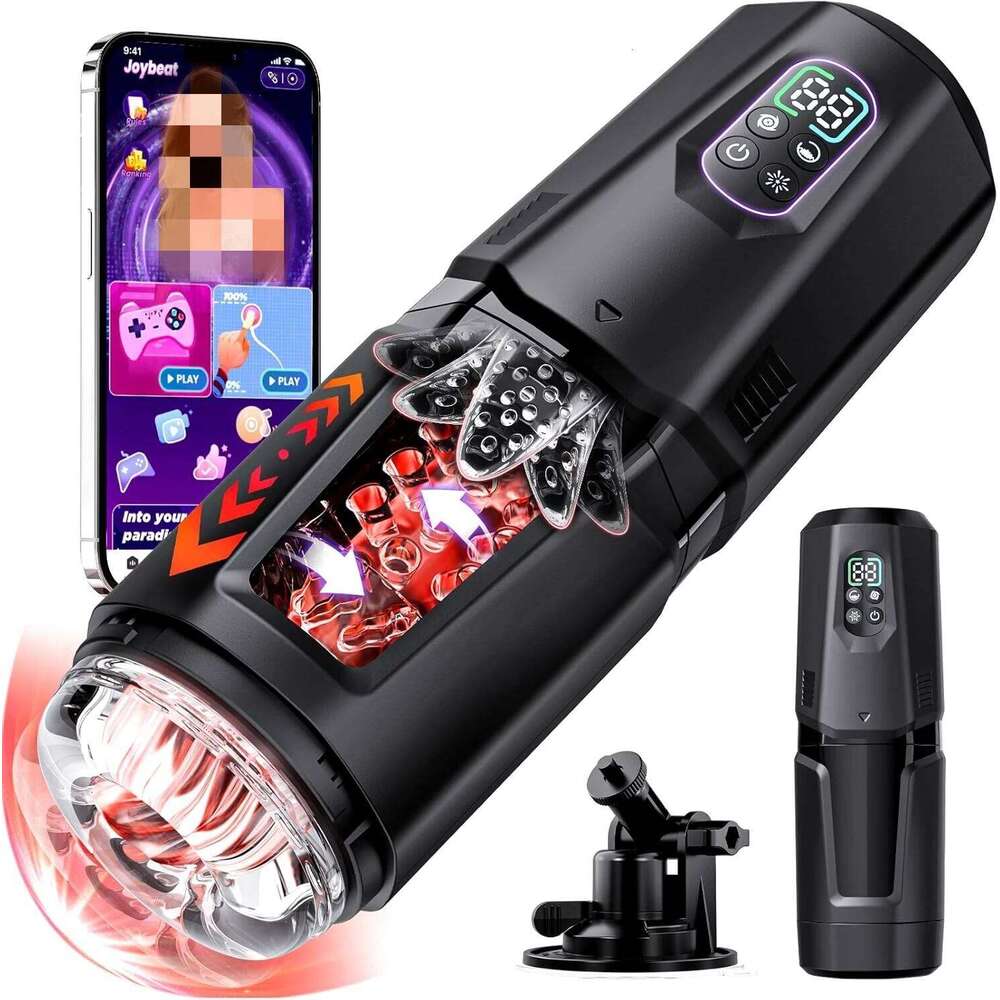 Automatic Thrusting Rotation Male Masturbator AI Sync Machine Vagina Masturbation Pocket Pussy LCD Display Sex Toys for Men Z260312