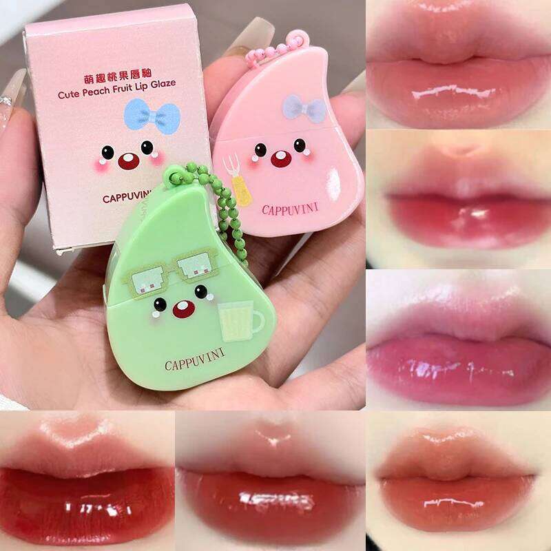 Cappuvini Cute Peach Lip Gloss - Mirror Glass Finish, Hydrating and Brightening,Korean makeup for the perfect look W260311