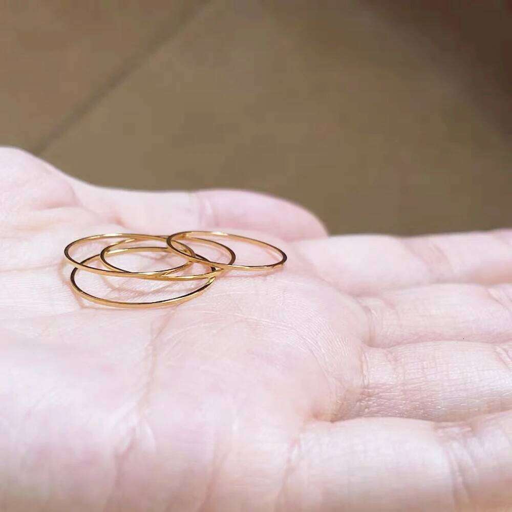 2MM Thin Titanium Steel Silver color Couple Smooth Simple Fashion Rose Gold Color Finger Ring For Women and Men mens gifts H260312