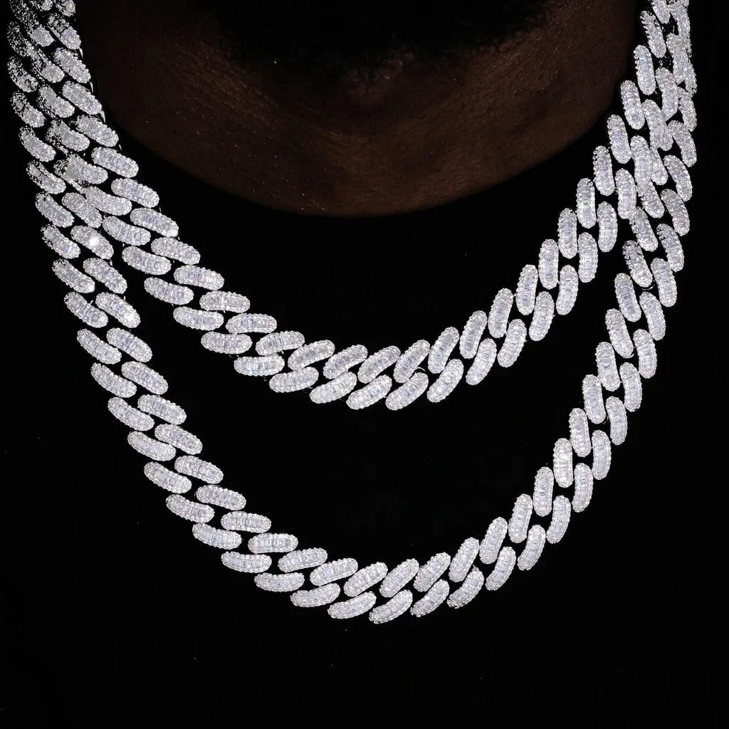15mm Zircon Cuban Link Chain Iced Out In hand-set Simulated Diamond Stones Bling Miami CZ Necklace Gift for HerHim 260304