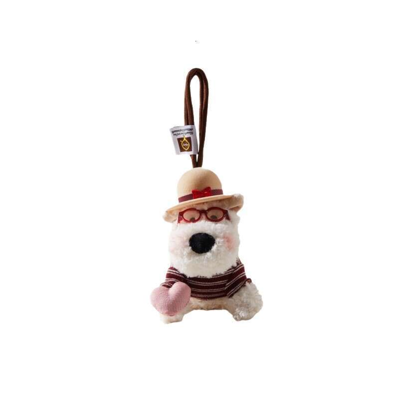 Cute Scrawled Puppy Plush Qixi Proposal Ring Box West Highland White Terrier Bag Pendant Cartoon Doll