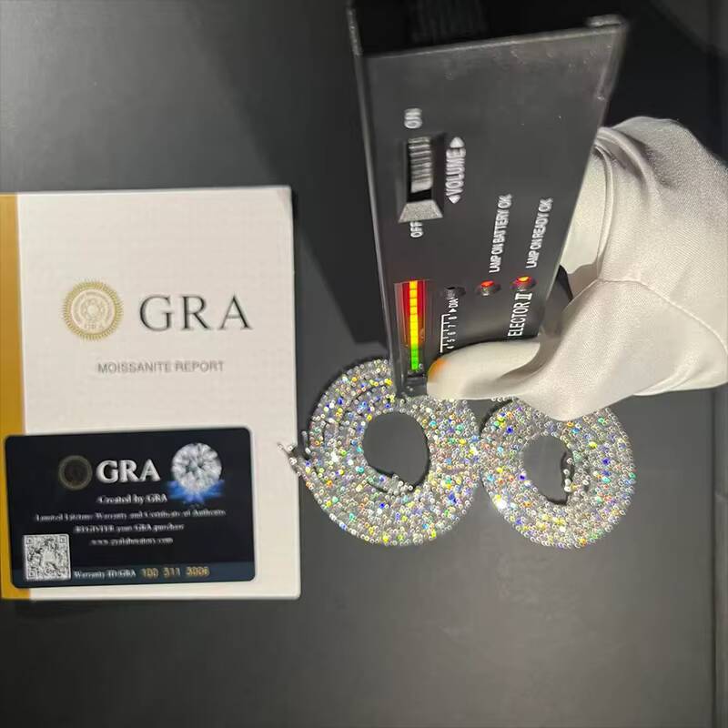 Wholesale 925 Silver 3MM Hip Hop Tennis Chain Necklace VVS Certified Moissanite Diamond Jewelry with GRA Certificate