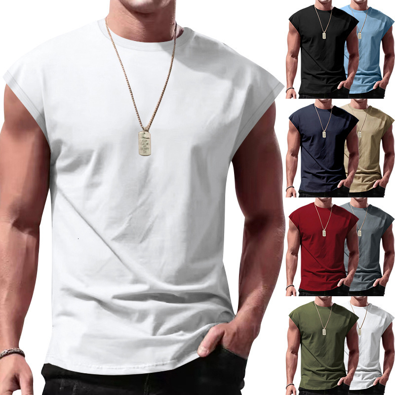 Independent Website Men's Designer Hoodie Polo Clothing Summer Sleeveless T-shirt Youth Casual Loose Designer Shirt Solid Color Thin Tank Top Sports Vest