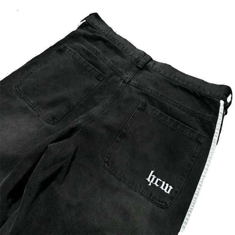 Men's Jeans Baggy Jeans Harajuku vintage Striped Embroidered Sweatpants men women Hip Hop Casual wide leg jeans streetwear Men's Clothing