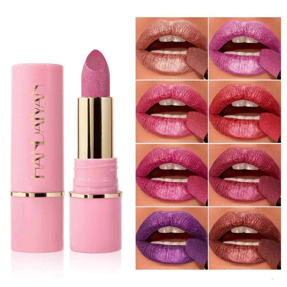 8-Color Non Stick Cup Pearl Lipstick With Flash, Long-Lasting, Easy To Color Diamond Lipstick, Dark Halloween Style W260311
