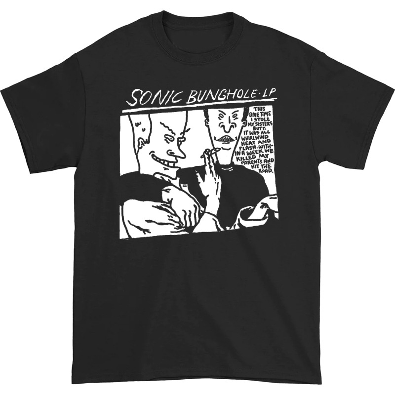 Vintage Beavis and Butt-Head Rock Music T-Shirt 90s Retro Cartoon Casual Short Sleeve Tee