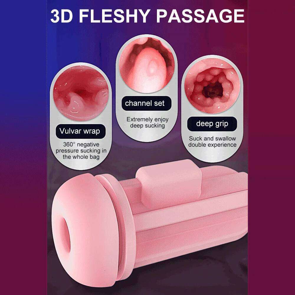 Male Automatic Sucking Masturbator Cup Penis Pump Vibrator Real Vaginal Blowjob Pussy Sex Toys for Men 18 Z260311