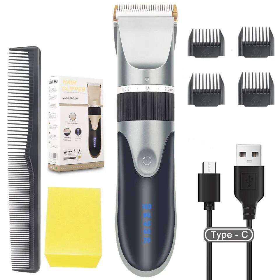 Professional Clipper Electric Barber Trimmers For Men Adults Kids Cordless Rechargeable Cutter Machine Hair Trim C260312
