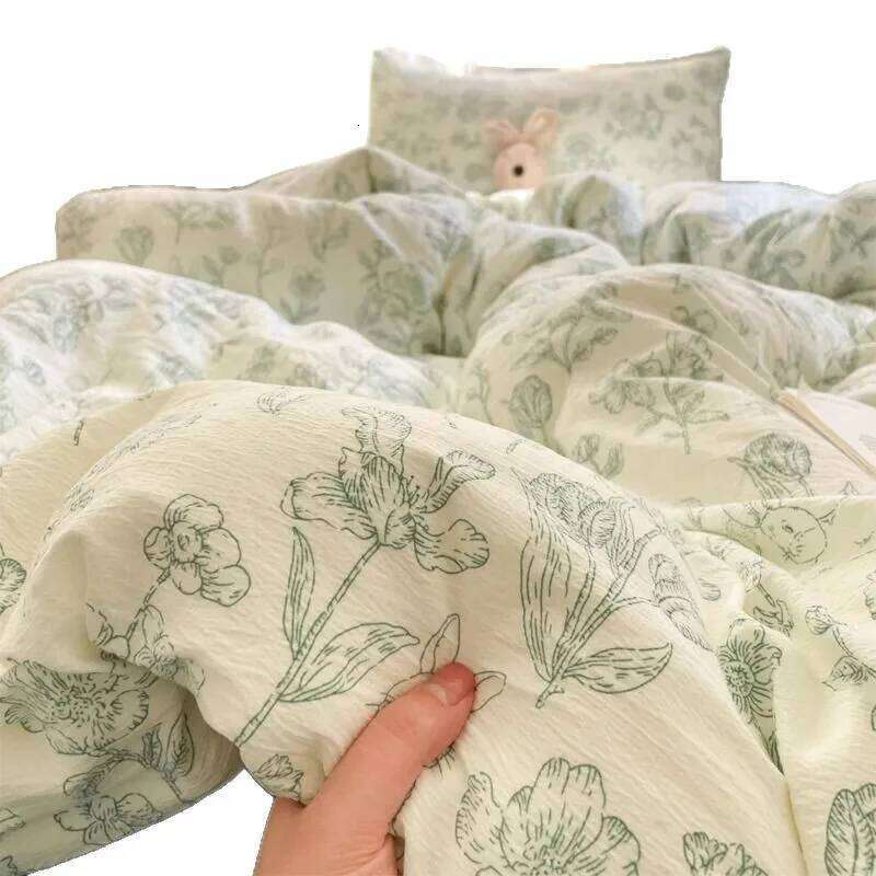 Water-washed double-layer princess-style full cotton bed set H260312