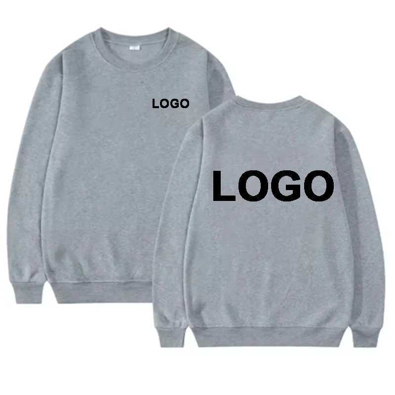 Customized printed mens and womens round neck hoodies fashionable O-neck loose long sleeved pullovers street sports shirts M260312
