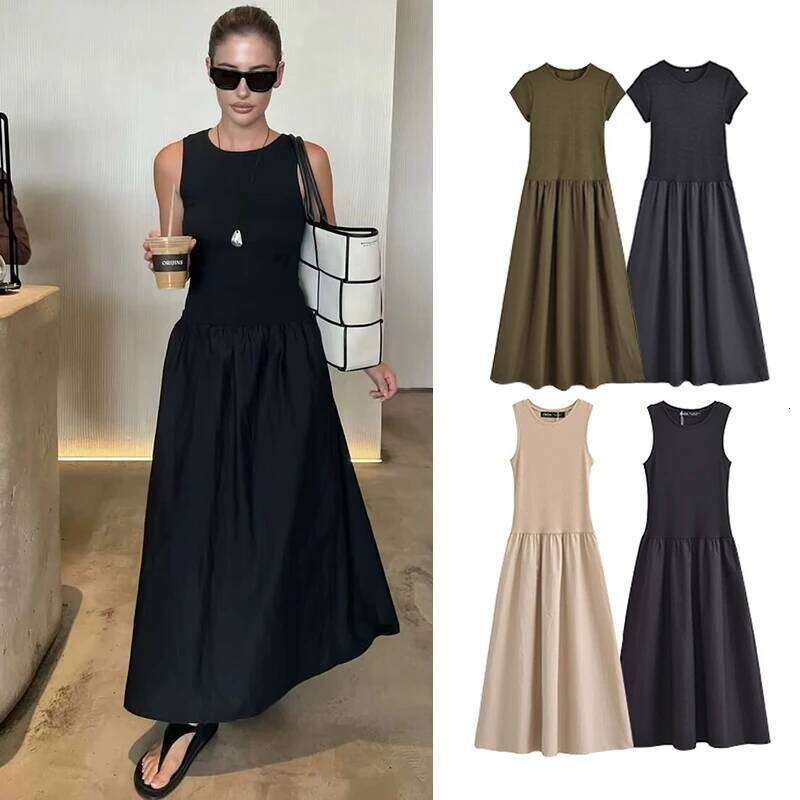 Dresses Summer 2025 New Chic Slim Simple Elegant Holiday Street Women's Comfortable Youth Travel Dress C260311