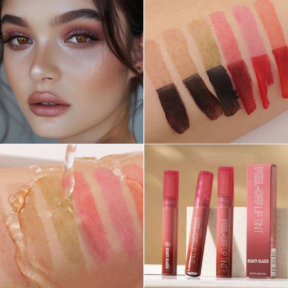 6 Color Peel Off Liquid Lipstick Waterproof Long Lasting Amazing Lip Gloss Women Sexy Makeup Tear Pull Lips Mask Cosmetic W260311