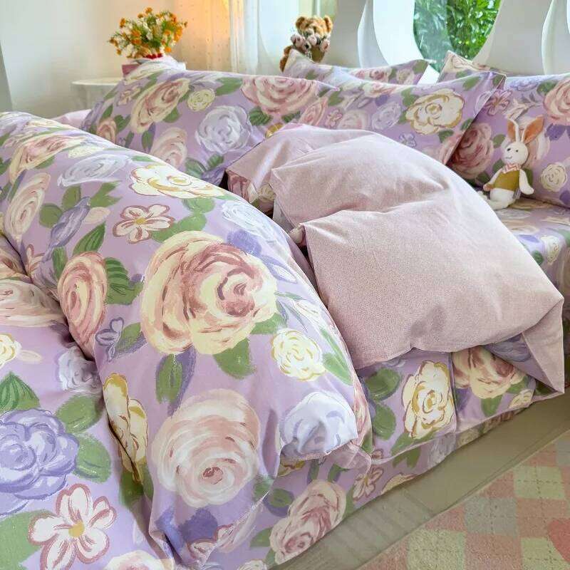 2025 new small fresh pastoral cotton printing series bed sheet family student dormitory four-piece set H260312