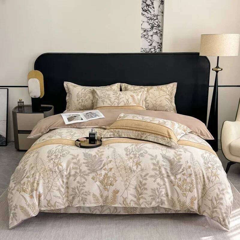 Thick 100% Cotton Printed Bedding Sets Super Soft Brushed Skin Friendly Duvet Cover Set Autumn and Winter Bed Linens H260312