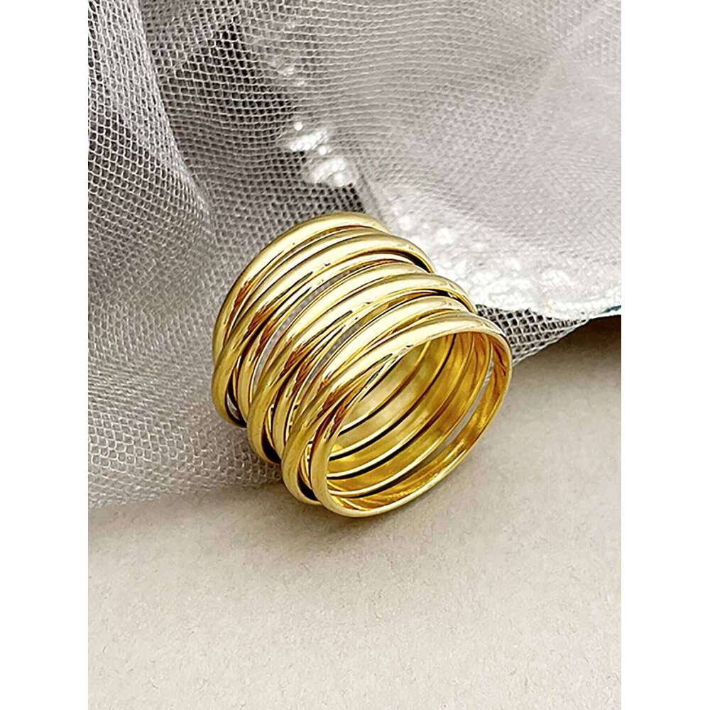 A French fashionable retro multi-layer spring with stainless steel ring for men and women as a daily party gift H260312