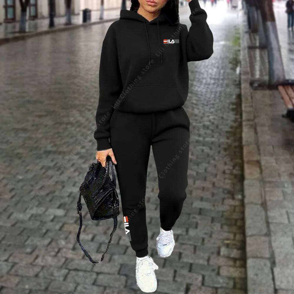 Women's Tracksuit Hoodies Trousers 2PCS Suit Winter Sports Jogging Outfits Fashion Street Designer Clothes for Women Pants Set C260312