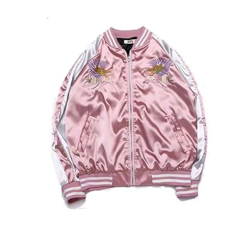 Baseball Jersey Embroidery Jacket Women Fashion Vintage Baseball Uniform Both Coat Sides Wear Men Bomber Jackets Embroidered Top