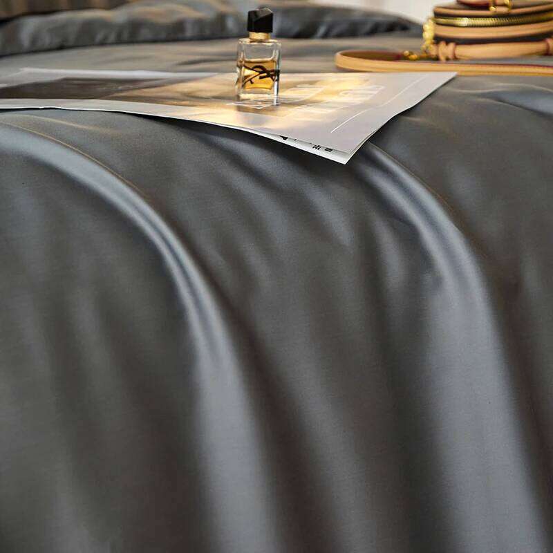 Soft Silky Skin Friendl Sleeping Naked Lyocell Bedding Single Double Queen King Family Duvet Cover Set Bed Sheet Pillowcases H260312