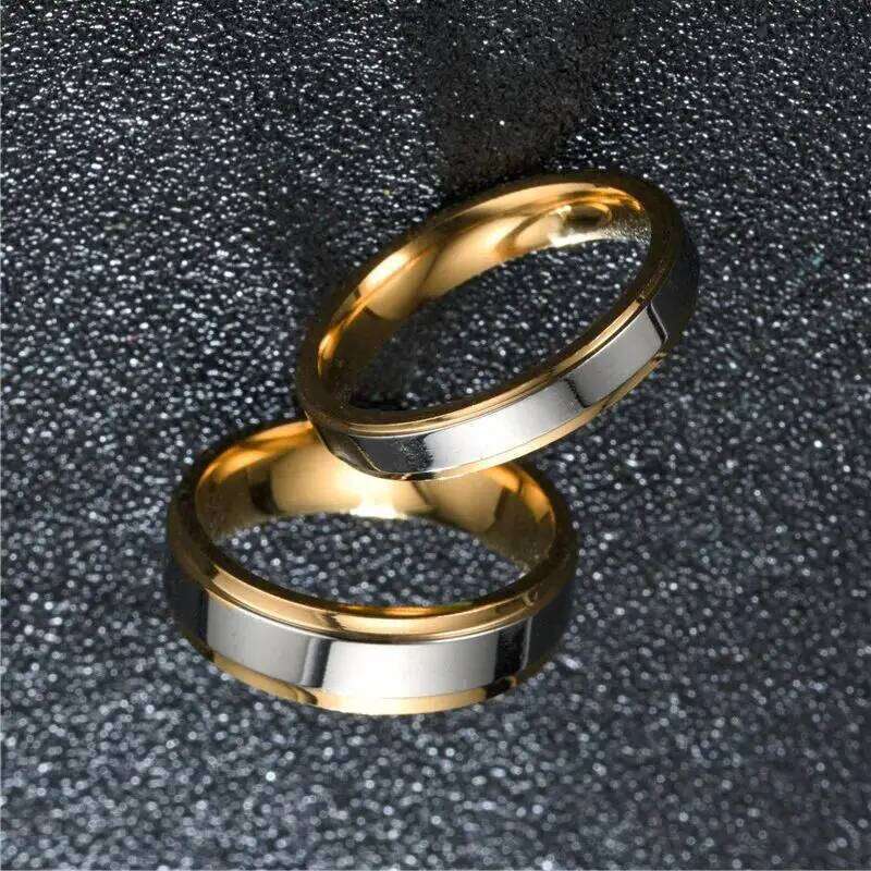 Ramos Stainless Steel Wedding Simple Couple 4mm 6mm Width Band Ring for Women and Men Memorial Day Engagement Gift H260312