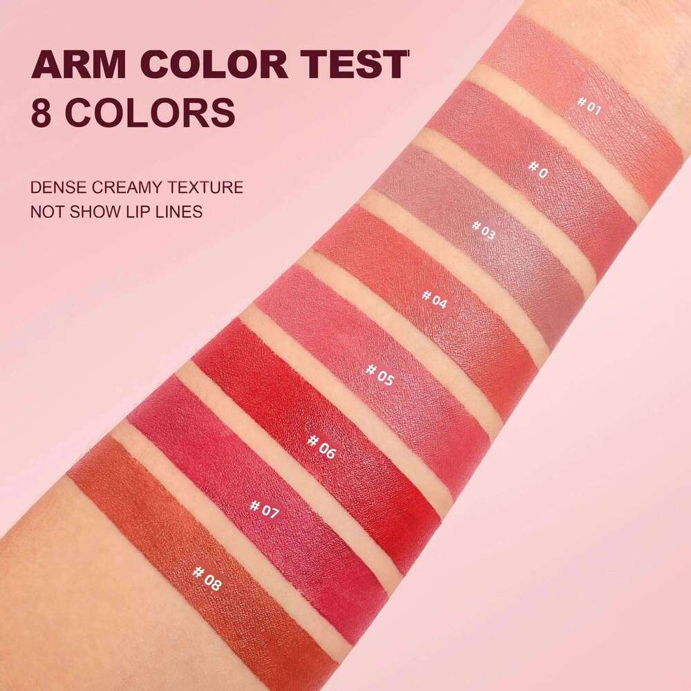 Long Lasting Moisturizing Velvet Lipstick Waterproof Non Stick Cup Creamy Nourish Cover Lip Line Glossy Golden Mud Formula W260311