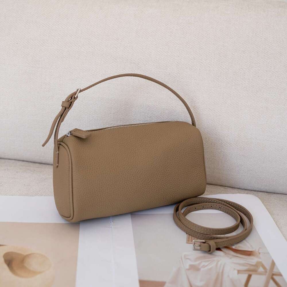 Crossbody Small Layer Cowhide Simple Design Pen Pouch Handbag Genuine Leather Women S Pillow Underarm Bag