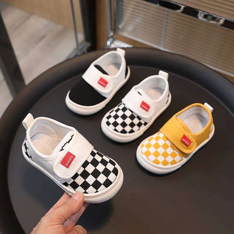 Canvas 2024Spring Summer New Children Boy Girl Cloth Kid Shoes Kindergarten Shoe Baby Sneakers H260312