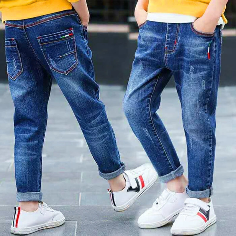 312 Years Spring Autumn Teenger Boys Jeans Slim Fit Style Casual Long Trousers For Kids Handsome Children Birthday Present 260311
