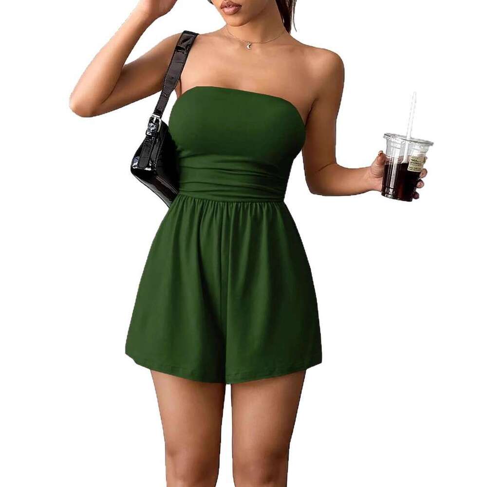 Foreign trade cross-border European and American leopard print fashion jumpsuit, summer new holiday women's clothing
