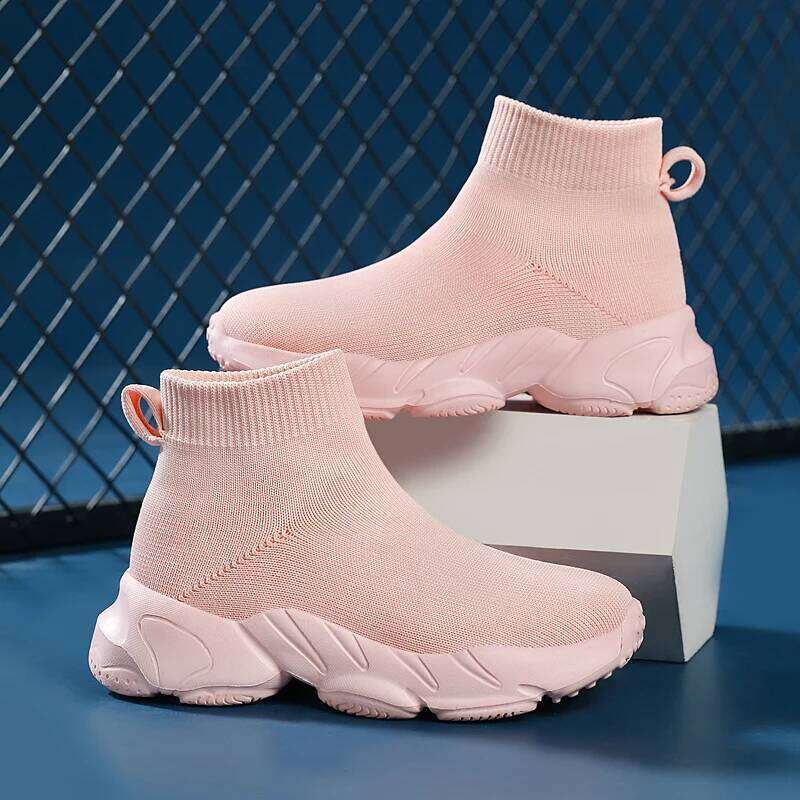 Kid Sneakers Fashion Knit Luxury Designer High Top Children Comfortable Casual Running Sports Tennis Shoes Boy Girls H260312