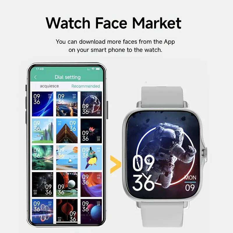 G.L Wear New 1.83-inch HD Display Bluetooth Calling Heart Rate Activity Tracking Smartwatch Men Women Holiday Gift