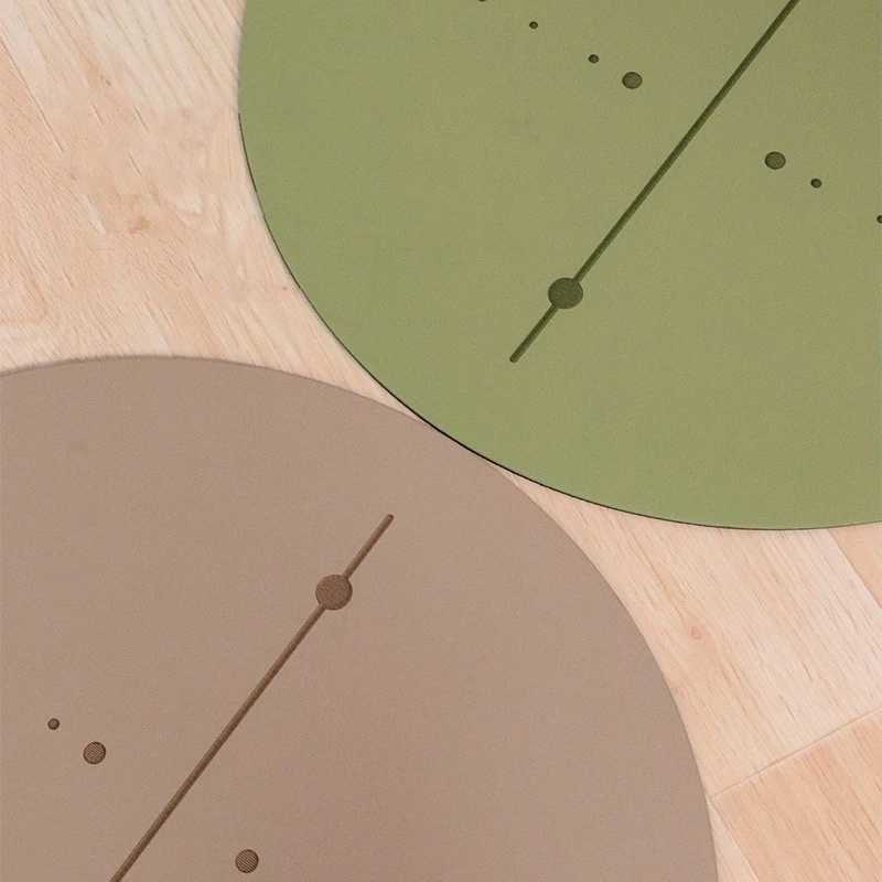 Thick 5mm Pu Curve Arch Oval Shape Matt PU Natural Rubber Oval Yoga Mat with Custom M260312