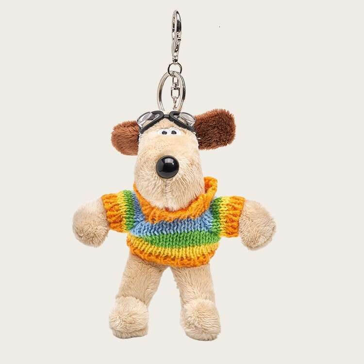 Head Dog Puppy Bag Charm Backpack Pendant Gift Plush Doll Keychain Cute Cartoon