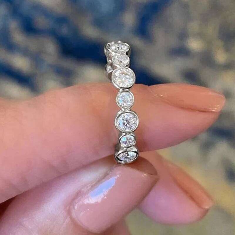 Huitan Round Cubic Zircon Promise for Women Novel Accessories Wedding Rings Silver Color/Gold Color Fashion Jewelry H260312