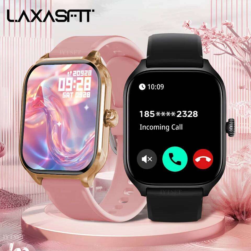 LAXASFIT 2025 New Women's Smart Watch 2.01 Full Touchscreen Bluetooth Call Heart Rate Monitor Sports Men's Smartwatch