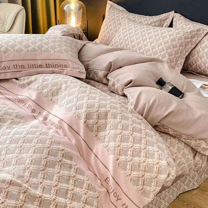 Thick 100% Cotton Printed Bedding Sets Super Soft Brushed Skin Friendly Duvet Cover Set Autumn and Winter Bed Linens H260312