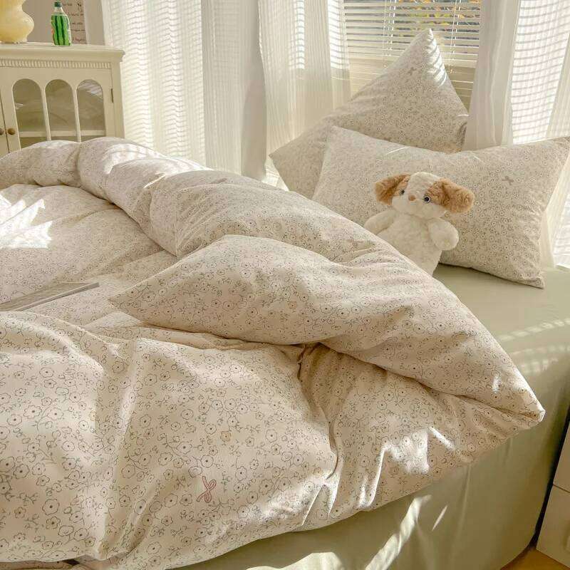 2025 new class A aerobic knitted cotton printing small fresh set, sheet, bed hat four-piece set H260312